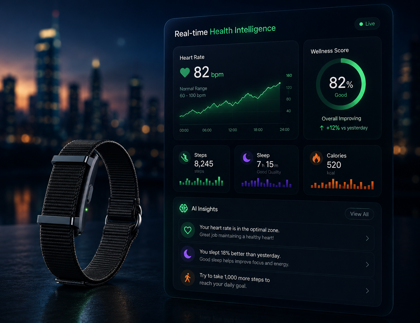PIVVOT workforce wellness dashboard showing wellness score, stress trend, active employees, and burnout risk